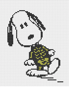 PEANUTS HALLOWEEN - SNOOPY IN SKELETON COSTUME 3 1/4" x 4 1/4"18 Mesh Officially Needlepoint PNTS-HALL14