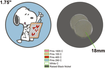 PEANUTS SNOOPY LOVES NEEDLEPOINT 1.75 NEEDLEMINDER © Peanuts OFFICIALLY NEEDLEPOINT