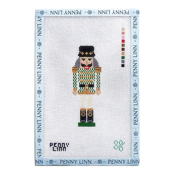 MINI GREEN HEREND NUTCRACKER  4.4" x 1.6"18 Mesh SG DESIGNS