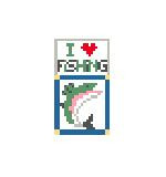 LP196 I Love Fishing 1.25 x 2 18 Mesh Kathy Schenkel Designs