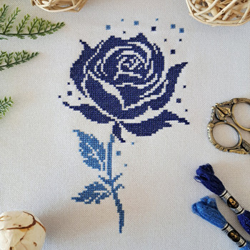 Blue Rose Artmishka Counted Cross Stitch Pattern