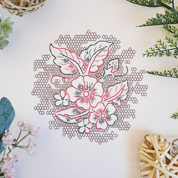 Floral Blackwork Artmishka Counted Cross Stitch Pattern