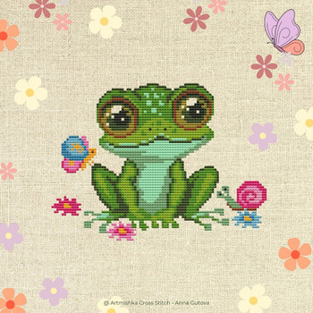 Frog Artmishka Counted Cross Stitch Pattern