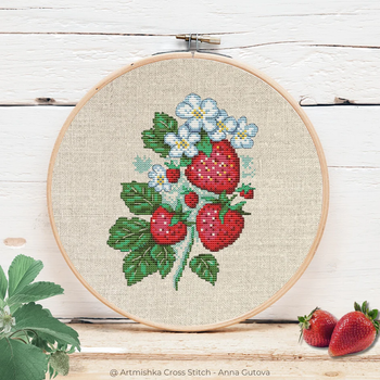 Strawberry Artmishka Counted Cross Stitch Pattern
