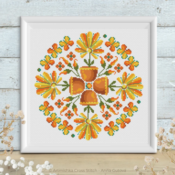 Sun in a Pot Artmishka Counted Cross Stitch Pattern