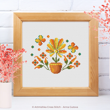 Sun in a Pot (mini) Artmishka Counted Cross Stitch Pattern