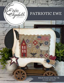 Patriotic Ewe With Silk pack Erin Elizabeth Designs DD