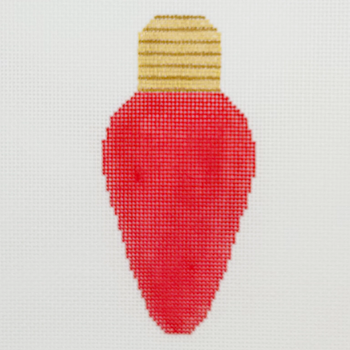 Light Bulb Cardinal with Stitch Guide - BW178 2″ x 4.5″ on 18 Mesh Blue Waters Needlepoint