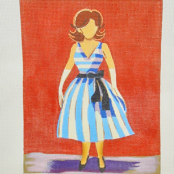 Party Dress - BW486LL Design Size 8" x 10" Square on 13 Mesh Laura Loe