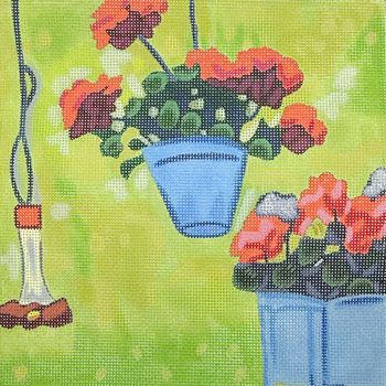 Hummingbird Feeder - BW464LL Design Size 10" Square on 13 Mesh Laura Loe