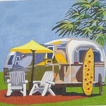 Camper 2 - BW392DK Design Size 8 1/2" x 8 1/4" on 13 Mesh Donna Krenicki