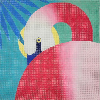 Flamingo - BW39SH Design size 8" Square on 13 Mesh Samy Halim
