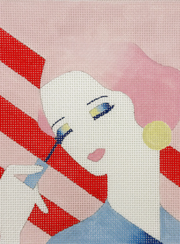 Lashes - BW439SH Design size 8' x 8" on 13 Mesh Samy Halim