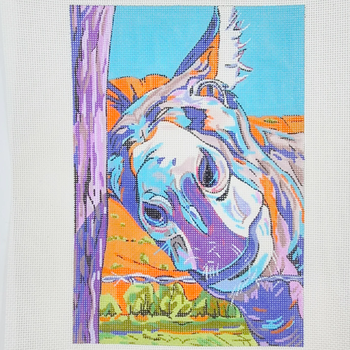 What's Up Donkey - BW476SE Design Size 8" x 12" on 13 Mesh Sally C Evans