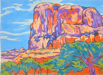 Creek Canyon - BW477SE Design Size 12" x 9" on 13 Mesh Sally C Evans