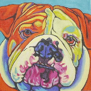 Maggie - BW467SE Bull Dog Design Size 8" x 8" on 13 Mesh Sally C Evans