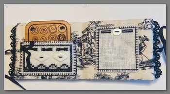 Fern Ridge Collections Buttons and Black Lace Needle Book