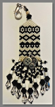 Fern Ridge Collections Buttons and Black Lace Fob