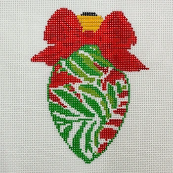 Bow Bulb Fronds - BW2274NBL Size 3 1/2" x 5" on 18 Mesh  Needlepoint by Laura