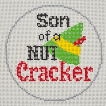 Elf - Son of a Nut Cracker BW2344NBL Design Size 4" Round on 18 Mesh Needlepoint by Laura
