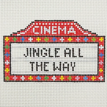 Marquee Jingle All the Way - BW2306NBL Design Size 5" x 3" on 13 Mesh Needlepoint by Laura