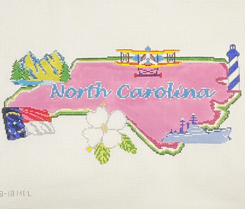 State North Carolina - BW2158NBL  Design Size 11" x 6" on 18 Mesh Needlepoint by Laura