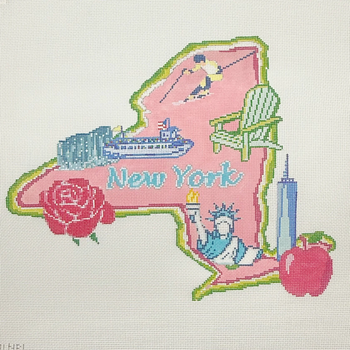 State of New York - BW2301NBL-13Design Size 15" x 12" on 13 Mesh Needlepoint by Laura