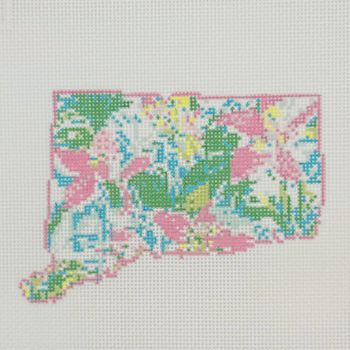 State Palm Connecticut - BW2186NBL-18 Design Size 5" x 4" on 18 Mesh Needlepoint by Laura