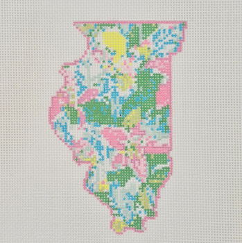 State Palm Illinois - BW2317NBL Design Size 3" x 5" on 18 Mesh Needlepoint by Laura