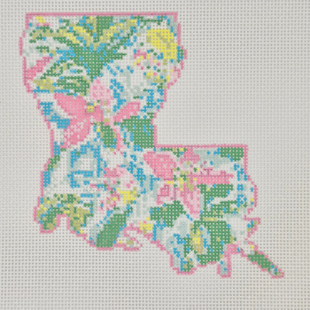 State Palm Louisiana - BW2315NBL-13 Design Size 6 1/2" x 6" on 13 Mesh Needlepoint by Laura