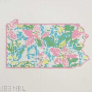 State Palm Pennsylvania - BW2183NBL Design Size 7" x 4" on 13 Mesh Needlepoint by Laura