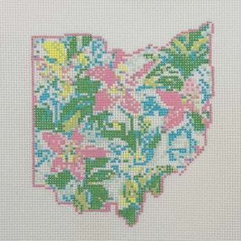 State Palm Ohio - BW2173NBL-18 Design Size 4" x 5" on 18 Mesh Needlepoint by Laura