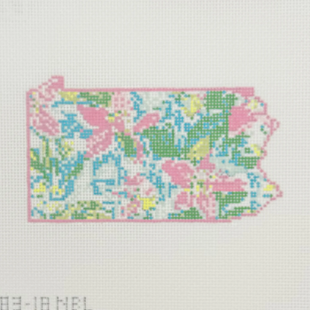 State Palm Pennsylvania - BW2183NBL-18 Design Size 5" x 3" on 18 Mesh Needlepoint by Laura
