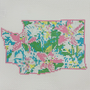 State Palm Washington - BW2207NBL Design Size 6 1/2" on 4 1/2" on 13 Mesh Needlepoint by Laura