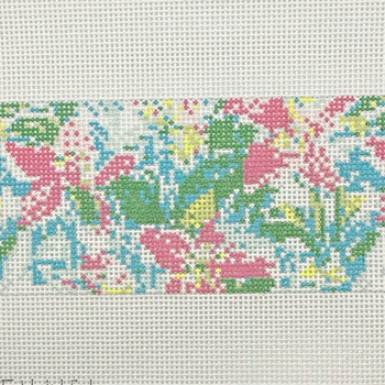 Sunnies Pink Floral - BW2254NBL 6" x 3" on 13 Mesh  Needlepoint by Laura
