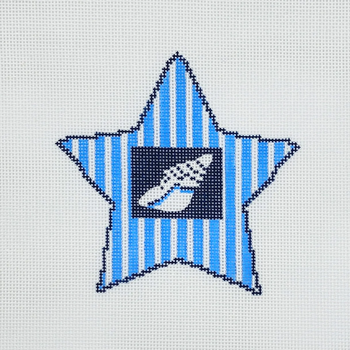 Star with Conch Shell Ornament - BW18EW  Design Size 4" x 4" on 18 Mesh Emma Walls