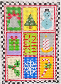 Christmas Sample - BW200OKS Design Size 5 1/4" x 8" on 13 Mesh OKS Designs!