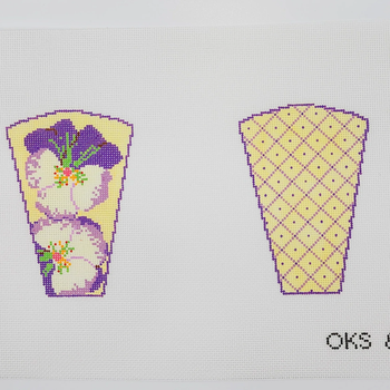 Scissor Case Pansy - BW213OKS Size 9" x 5" on 18 Mesh OKS Designs!