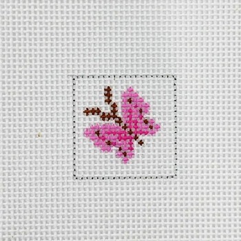 Pink Butterfly 1 Inch Square - BW558OKS 1 Inch Square - BW556OKS Size 1" Square on 18 Mesh OKS Designs!
