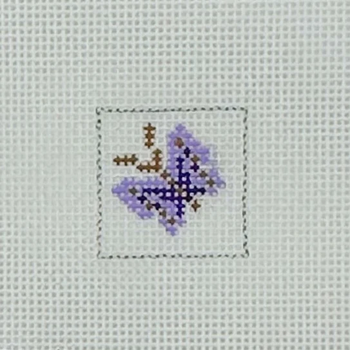 Purple Butterfly 1 Inch Square - BW557OKS 1 Inch Square - BW556OKS Size 1" Square on 18 Mesh OKS Designs!