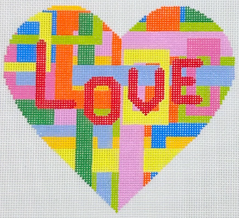 Love Heart - OKS 4222 Design Size 5 1/2" x 5" on 18 Mesh OKS Designs!