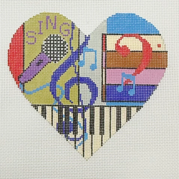 Love of Music - BW449OKS Size 5 1/2" x 5" on 18 Mesh OKS Designs!