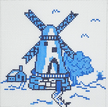 Netherland Delft Canvas - BW159OKS Design Size 4 1/2″ x 4 1/2″ on 18 Mesh OKS Designs!