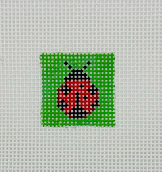 Ladybug Round 1 Inch Square - BW554 18 Mesh Blue Waters Needlepoint