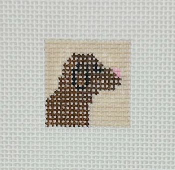 Chocolate Lab 1 Inch Square - BW546 18 Mesh Blue Waters Needlepoint