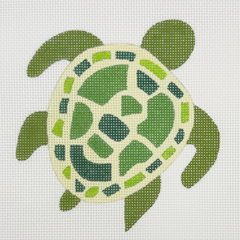 Turtle Weight - BW230BH Design Size 6" x 6" on 13 Mesh Blue Waters Needlepoint