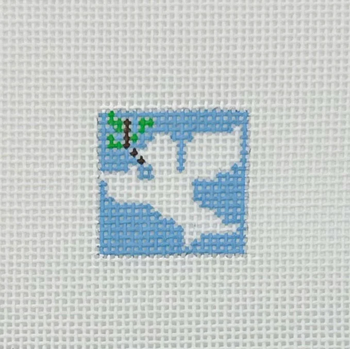 Dove 1 Inch Square - BW559 18 Mesh Blue Waters Needlepoint