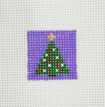 Christmas Tree 1 Inch Square - BW513 18 Mesh Blue Waters Needlepoint
