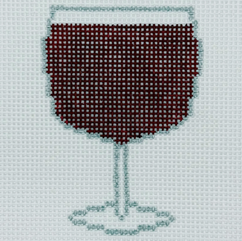 Coaster Wine - BW141 Design Size 4" Square on 13 Mesh Blue Waters Needlepoint