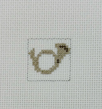 Horn 1 Inch Square - BW590 18 Mesh Blue Waters Needlepoint
